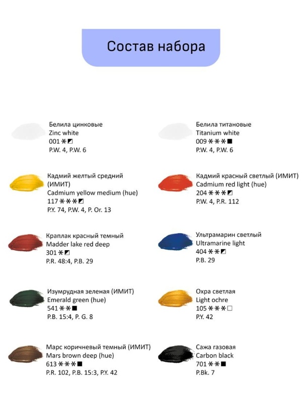 Краски масляные Гамма 