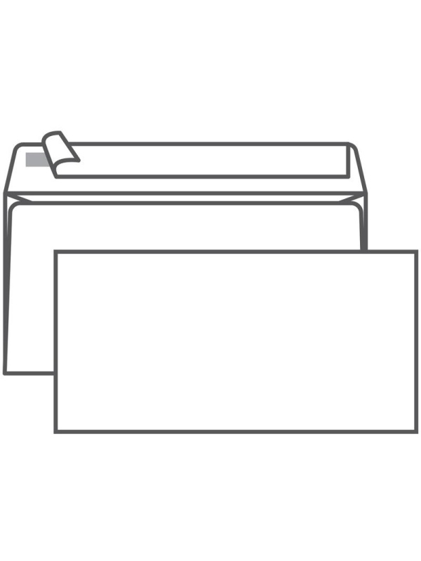 Конверт E65, Ряжская печатная фабрика, 110*220мм, б/подсказа, б/окна, отр. лента