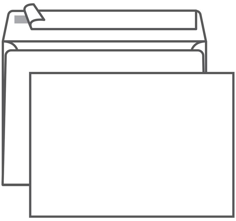 Конверт C5, Ряжская печатная фабрика, 162*229мм, б/подсказа, б/окна, отр. лента