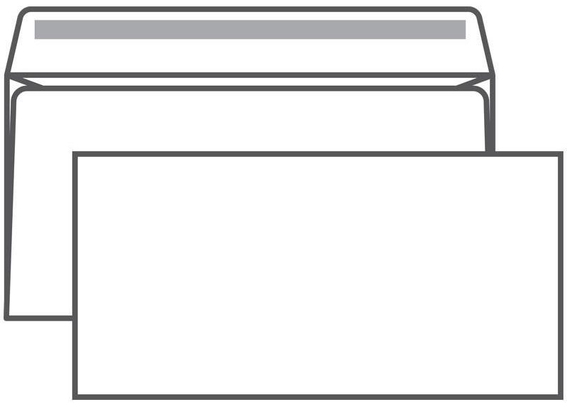 Конверт E65, Ряжская печатная фабрика, 110*220мм, б/подсказа, б/окна, кл. край