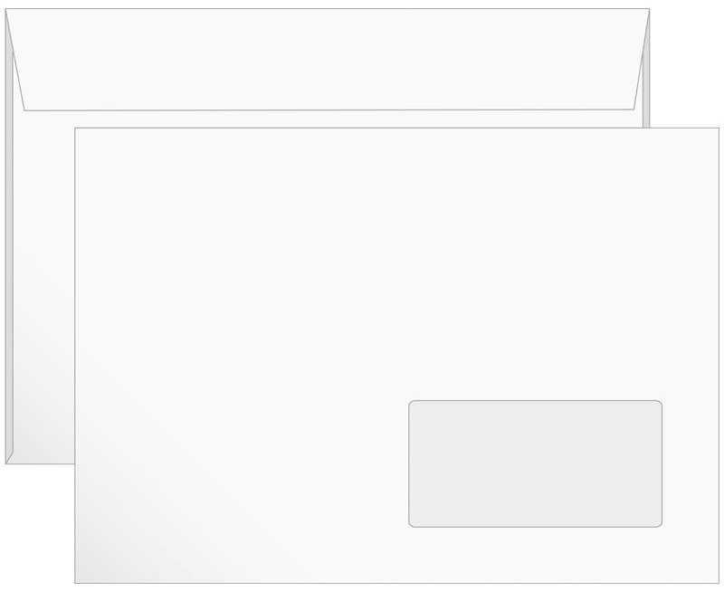 Конверт C5, Ряжская печатная фабрика, 162*229мм, б/подсказа, с прав. окном, отр. лента
