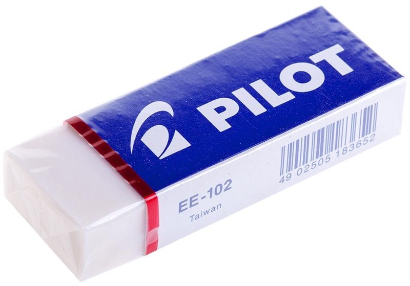 Ластик Pilot, прямоугольный, винил, картонный футляр, 61*22*12мм