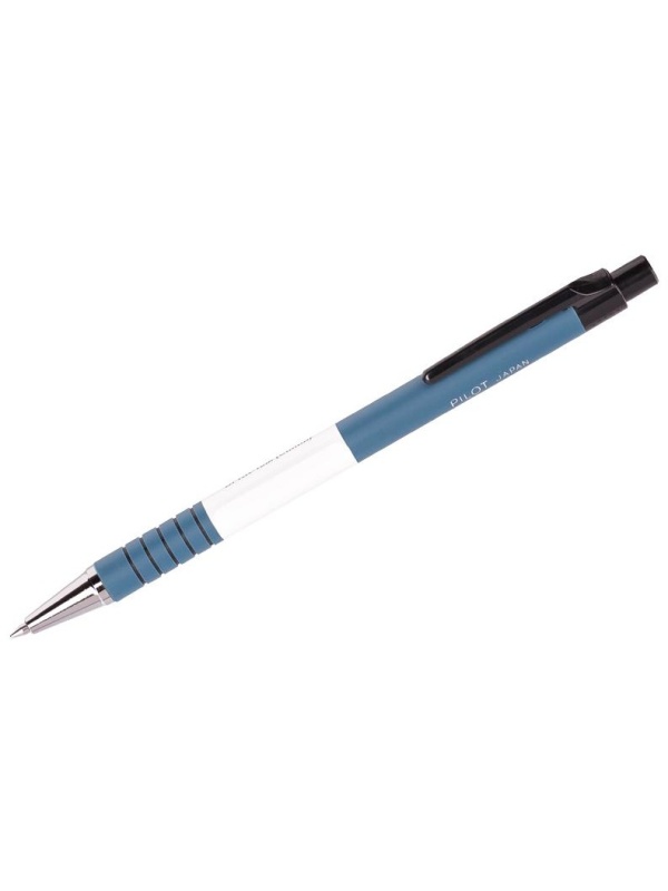 Ручка шариковая автоматическая Pilot синяя, 0,7мм, синий прорезиненный корпус