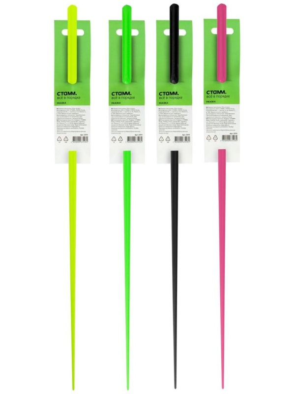 Указка пластиковая СТАММ, 40см, ассорти