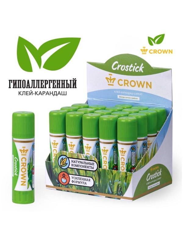 Клей-карандаш Crown 