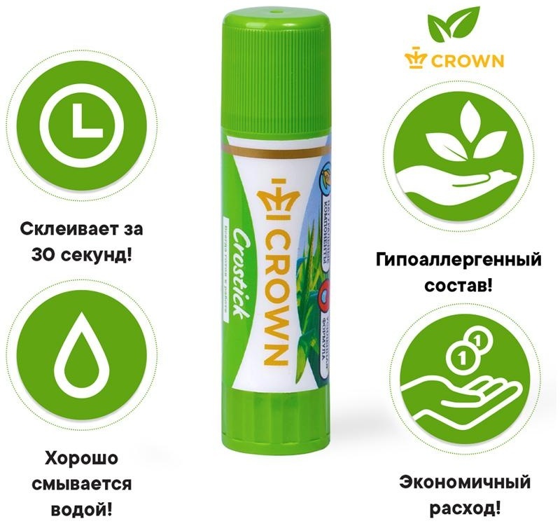 Клей-карандаш Crown 