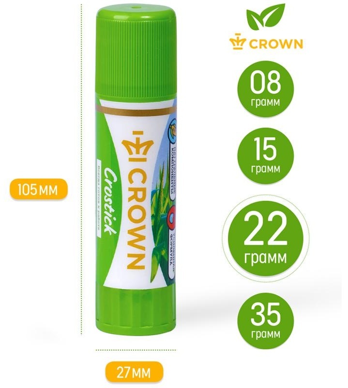 Клей-карандаш Crown 