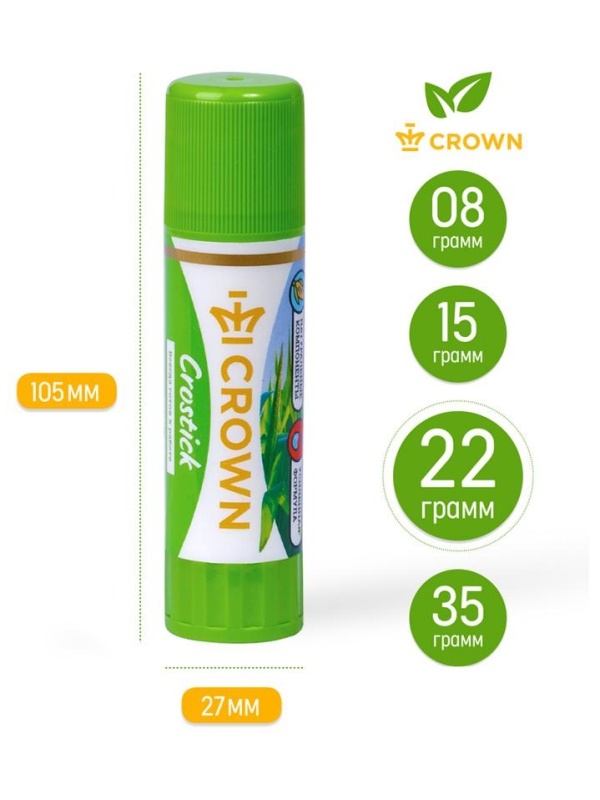 Клей-карандаш Crown 