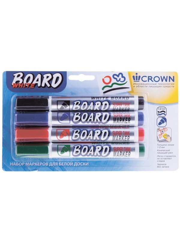 Набор маркеров для белых досок Crown 