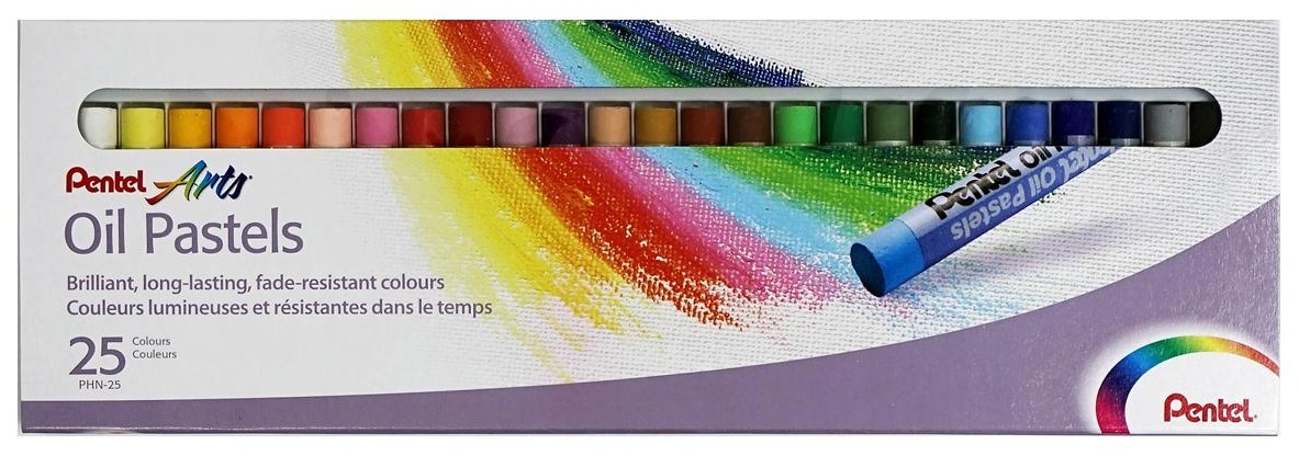 Пастель масляная Pentel, 25 цветов, картон. упаковка