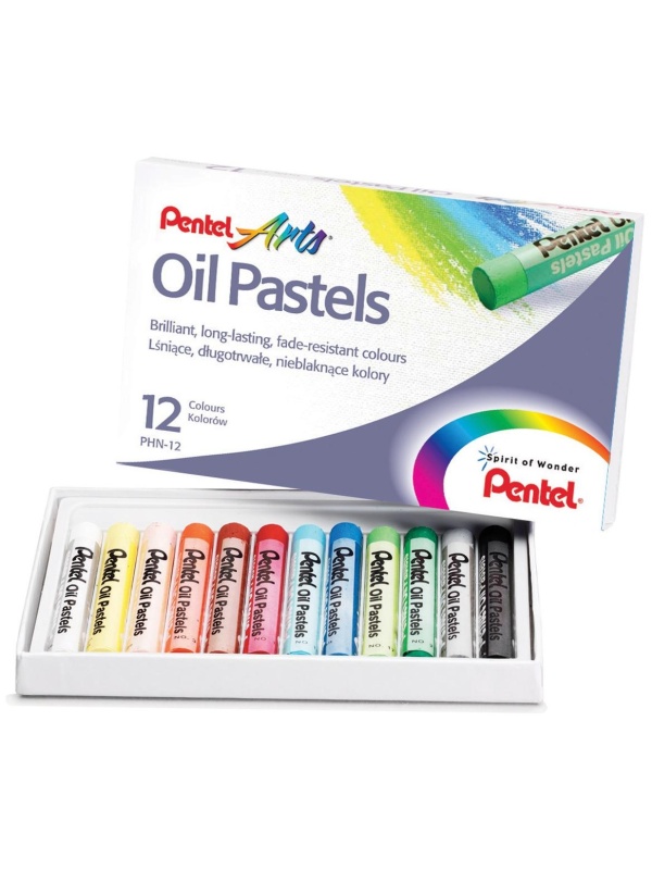 Пастель масляная Pentel, 12 цветов, картон. упаковка