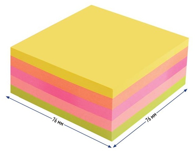 Самоклеящийся блок Berlingo, 76*76мм, 400л., 5 неоновых цветов