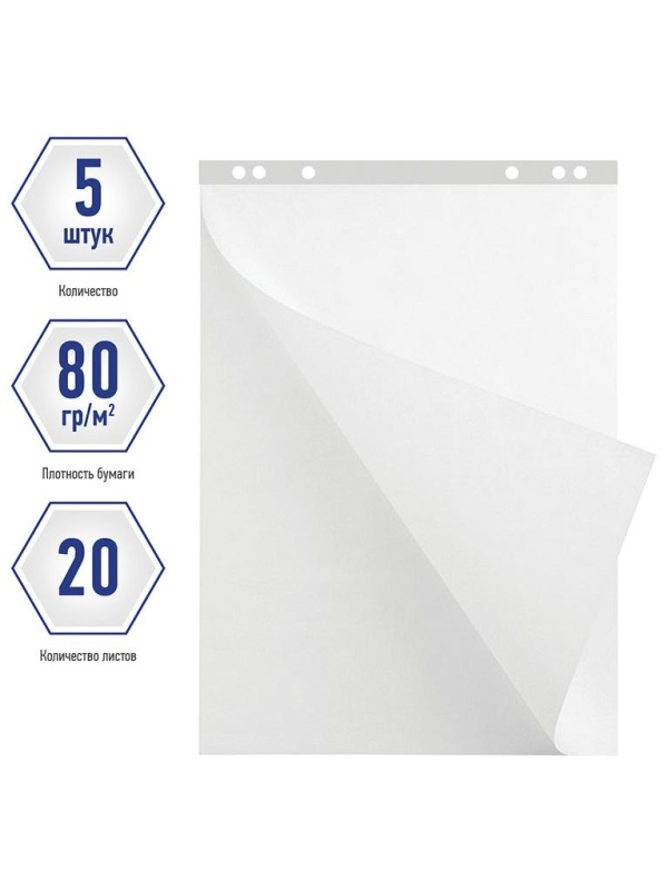 Блокнот для флипчарта Berlingo 64*96см, 20л., белый