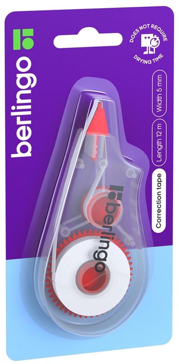 Корректирующая лента Berlingo, 5мм*12м, блистер, европодвес