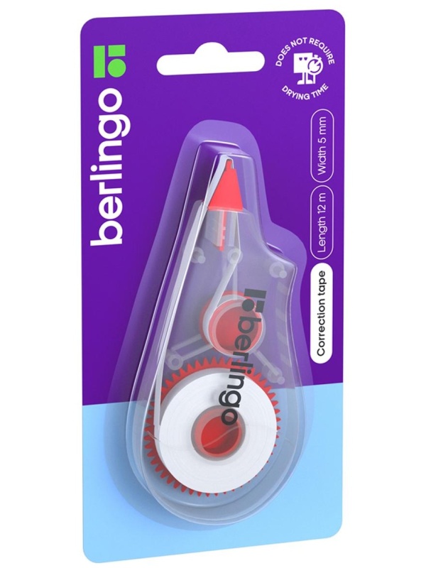 Корректирующая лента Berlingo, 5мм*12м, блистер, европодвес