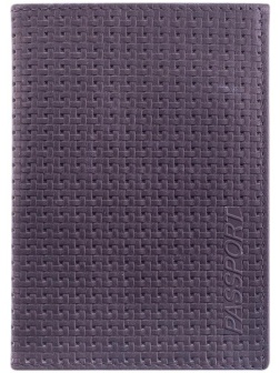 Обложка для паспорта OfficeSpace кожа, черный, плетенка