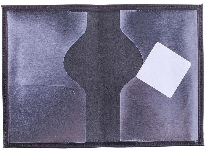 Обложка для паспорта OfficeSpace кожа, черный, тиснение 