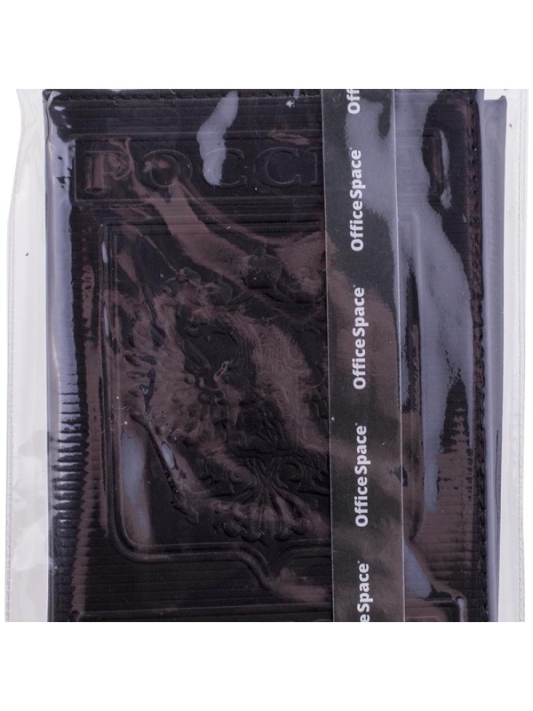 Обложка для паспорта OfficeSpace кожа, черный, тиснение 