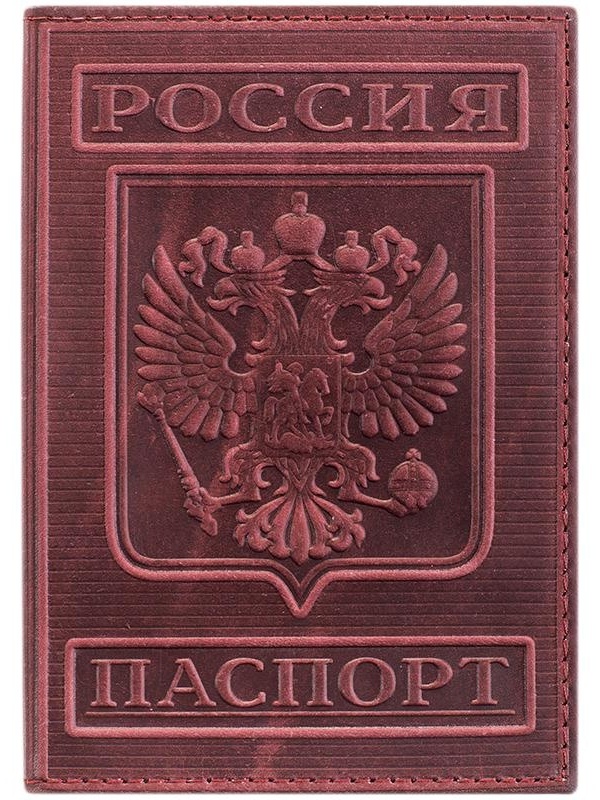 Обложка для паспорта OfficeSpace кожа, терракот, тиснение 