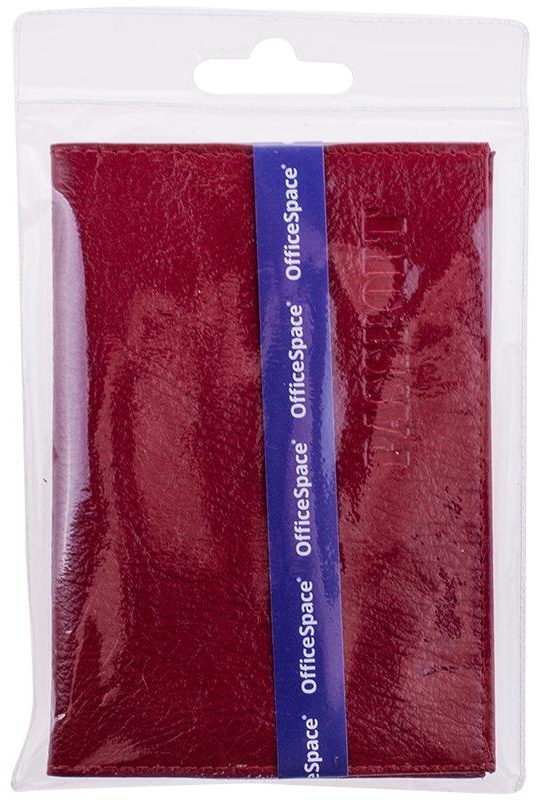 Обложка для паспорта OfficeSpace кожа, красный
