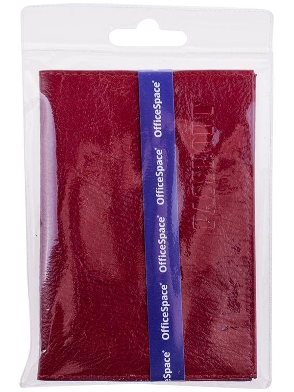 Обложка для паспорта OfficeSpace кожа, красный