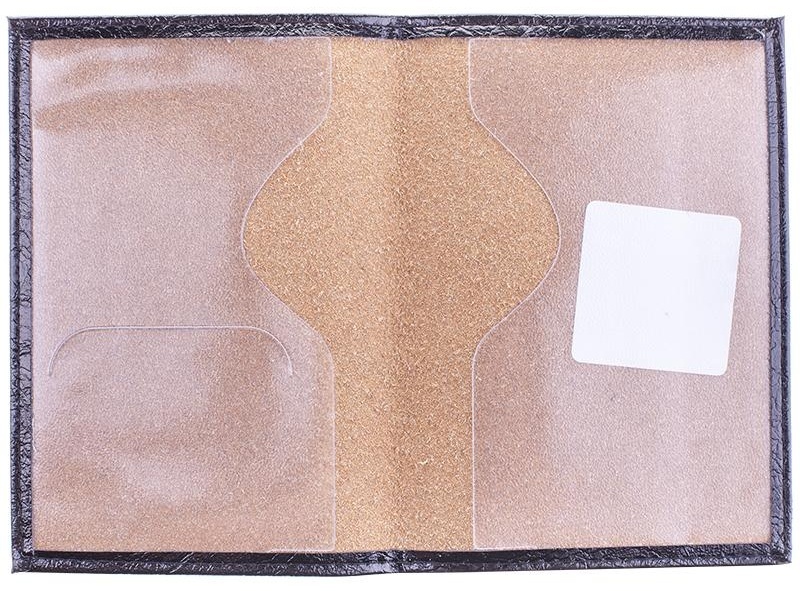 Обложка для паспорта OfficeSpace экокожа, черный, тиснение золото 