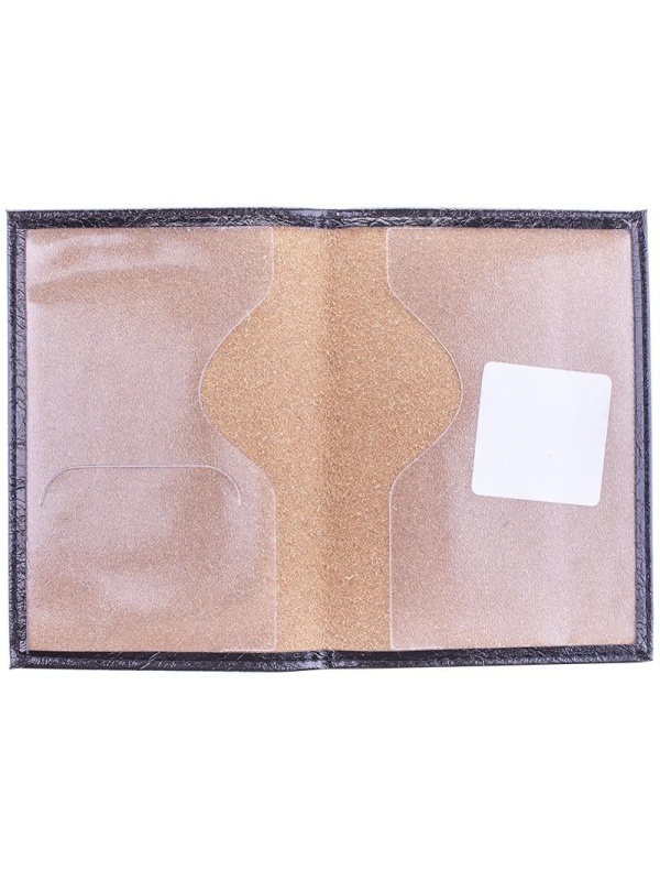 Обложка для паспорта OfficeSpace экокожа, черный, тиснение золото 