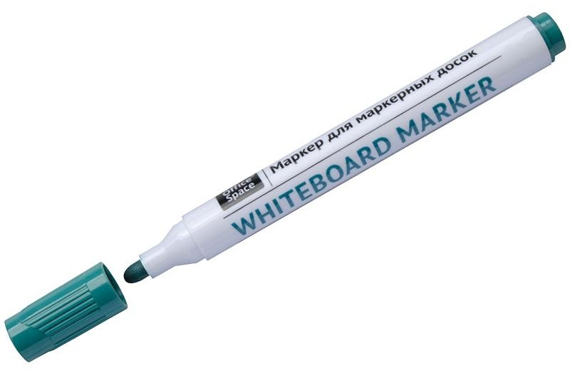Маркер для белых досок OfficeSpace зеленый, пулевидный, 2,5мм