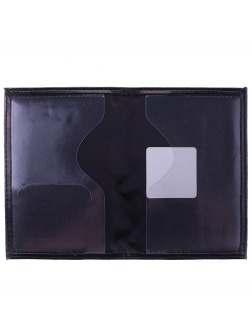 Обложка для паспорта OfficeSpace экокожа + изолон, с подкладом, черный