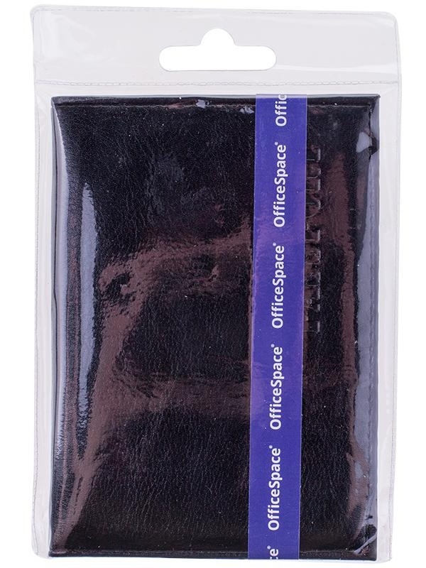 Обложка для паспорта OfficeSpace экокожа + изолон, с подкладом, черный