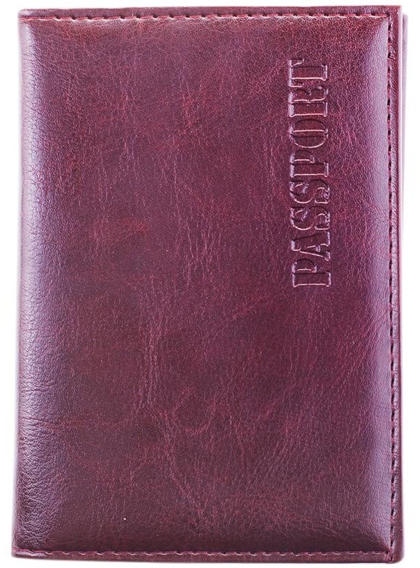 Обложка для паспорта OfficeSpace экокожа + изолон, с подкладом, коричневый