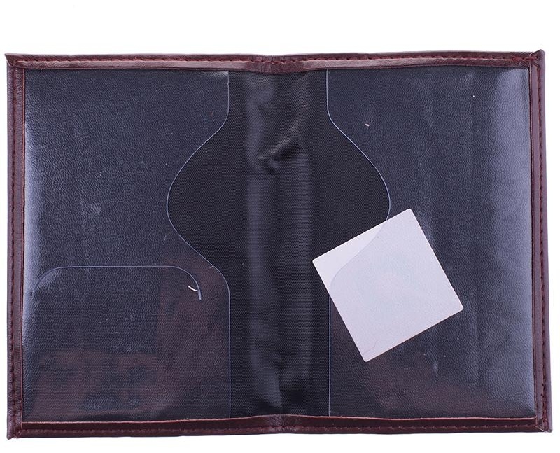 Обложка для паспорта OfficeSpace экокожа + изолон, с подкладом, коричневый