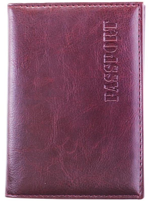 Обложка для паспорта OfficeSpace экокожа + изолон, с подкладом, коричневый