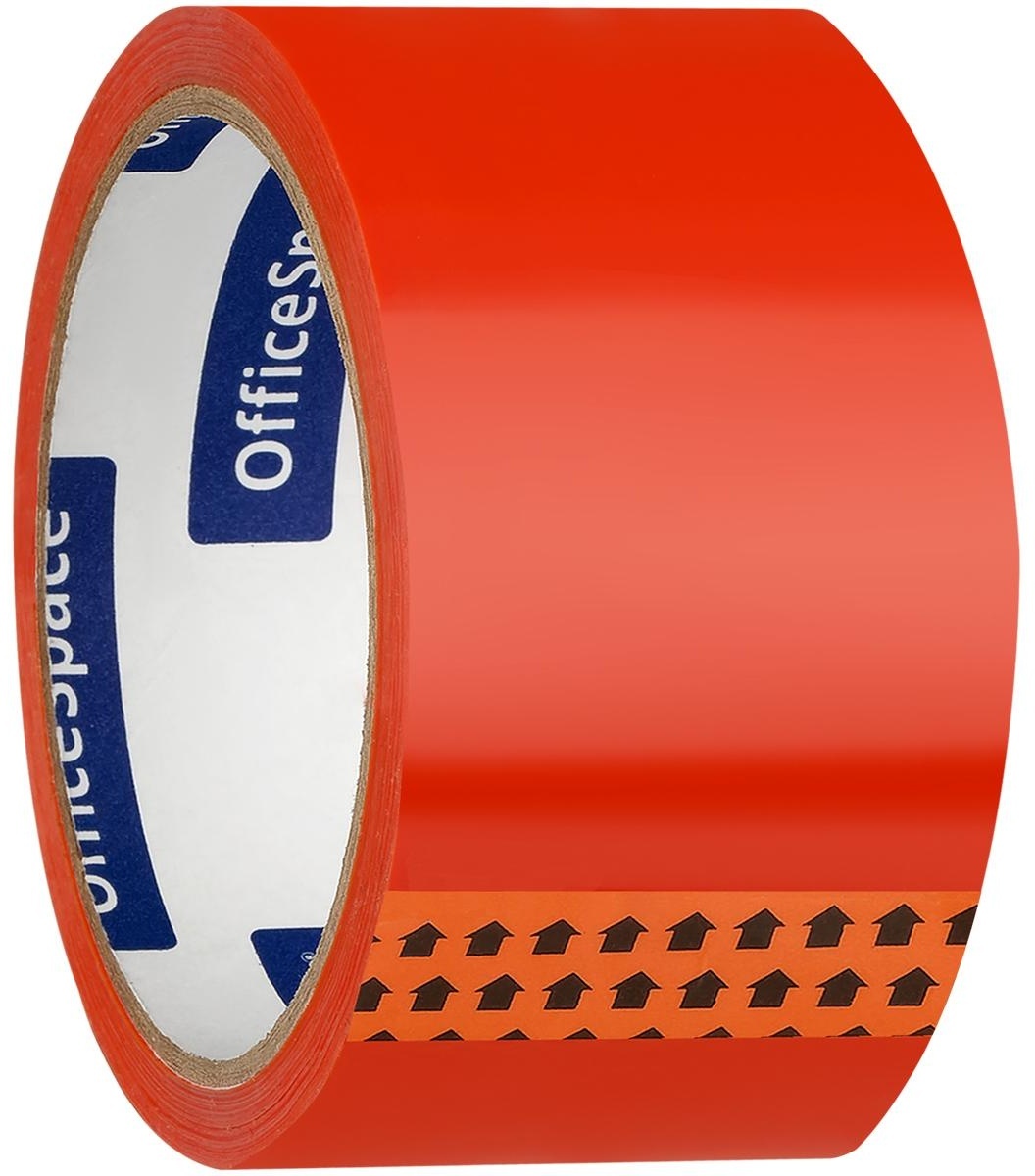 Клейкая лента упаковочная OfficeSpace, 48мм*40м, 45мкм, оранжевая, ШК