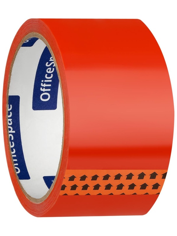 Клейкая лента упаковочная OfficeSpace, 48мм*40м, 45мкм, оранжевая, ШК