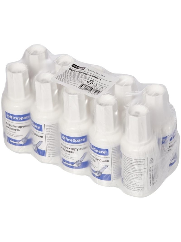 Корректирующая жидкость OfficeSpace, 20мл, водная, с кистью
