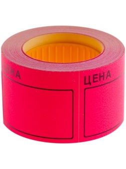 Ценник большой OfficeSpace, 50*40мм, малиновый, 200шт./рулон / 5 шт.