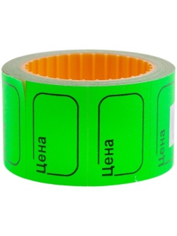 Ценник малый OfficeSpace, 30*20мм, зеленый, 200шт./рулон, 5 рулонов