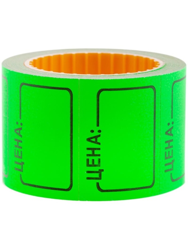 Ценник средний OfficeSpace, 35*25мм, зеленый, 200шт./рулон / 5 шт.