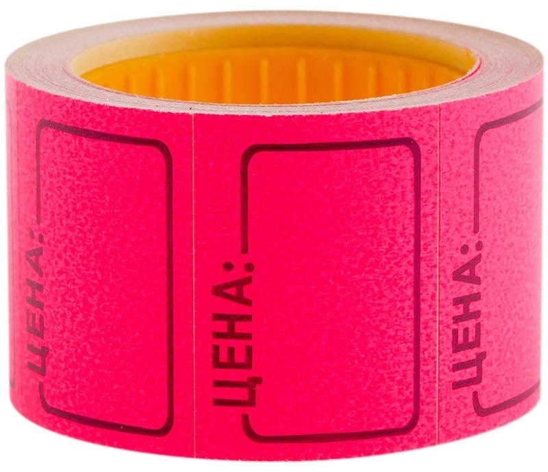 Ценник средний OfficeSpace, 35*25мм, малиновый, 200шт./рулон