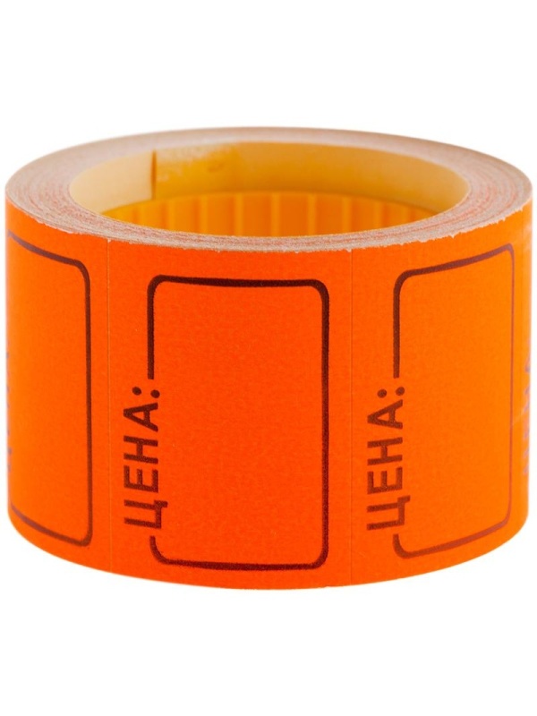 Ценник средний OfficeSpace, 35*25мм, оранжевый, 200шт./рулон