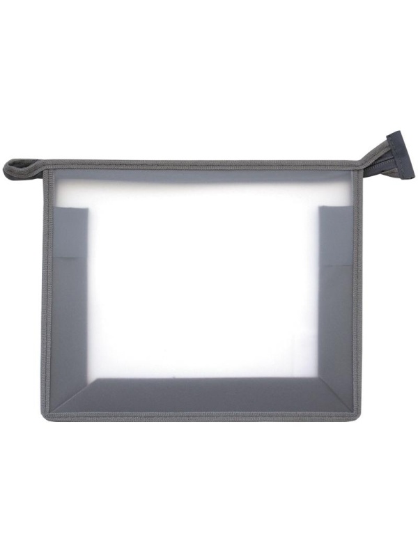 Папка для тетрадей 1 отделение А5 ArtSpace, прозрачная/серая, пластик, на молнии