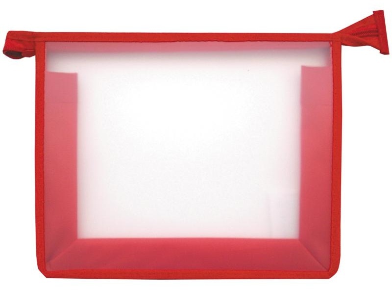 Папка для тетрадей 1 отделение А5 ArtSpace, прозрачная/красная, пластик, на молнии