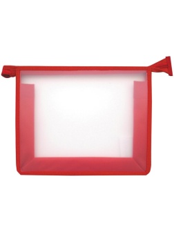 Папка для тетрадей 1 отделение А5 ArtSpace, прозрачная/красная, пластик, на молнии