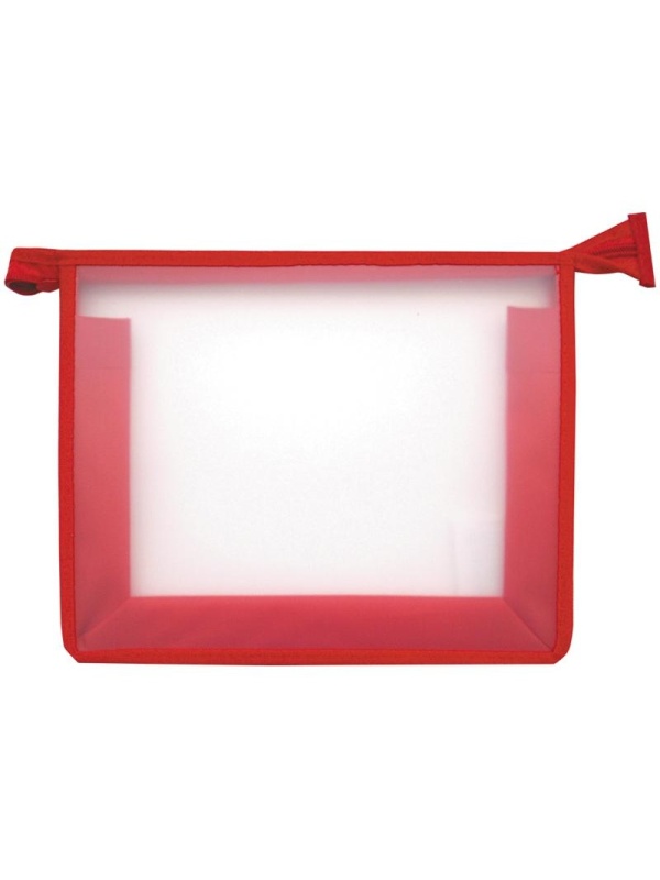 Папка для тетрадей 1 отделение А5 ArtSpace, прозрачная/красная, пластик, на молнии