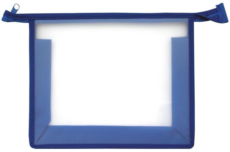 Папка для тетрадей 1 отделение А5 ArtSpace, прозрачная/синяя, пластик, на молнии