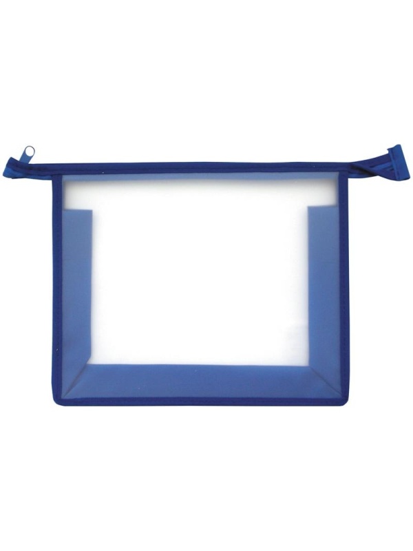 Папка для тетрадей 1 отделение А5 ArtSpace, прозрачная/синяя, пластик, на молнии