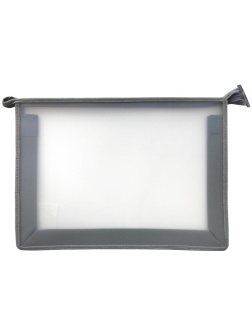 Папка для тетрадей 1 отделение А4 ArtSpace прозрачная/серая, пластик, на молнии