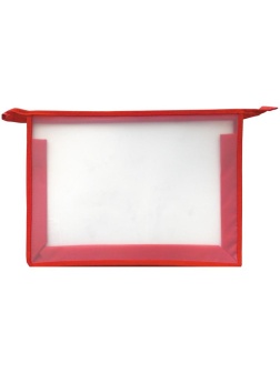 Папка для тетрадей 1 отделение А4 ArtSpace прозрачная/красная, пластик, на молнии