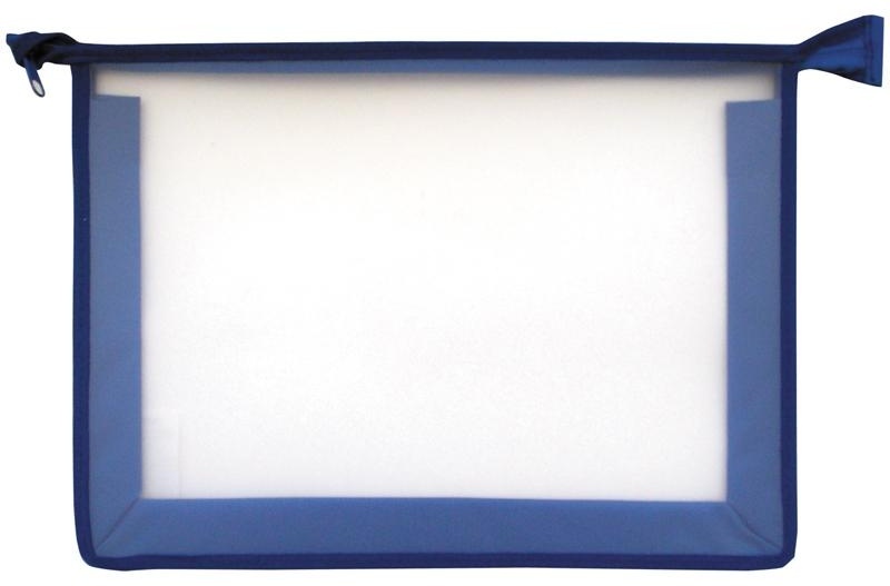 Папка для тетрадей 1 отделение А4 ArtSpace прозрачная/синяя, пластик, на молнии